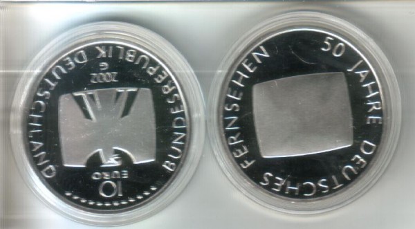 (afbeelding voor) 10 Euromunt DUITSLAND 2002 G Televisie Proof